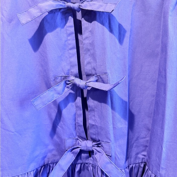 Vibrant Blue Women’s  Dress with Bow Details - Picture 6 of 11